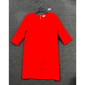 GAP Trapeze A-Line Shift Midi Dress Womes Size 2 Killer Tomato 3/4 Sleeve